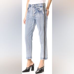 3.1 Phillip Lim Light Blue Skinny Jeans with Black Side Zipper.